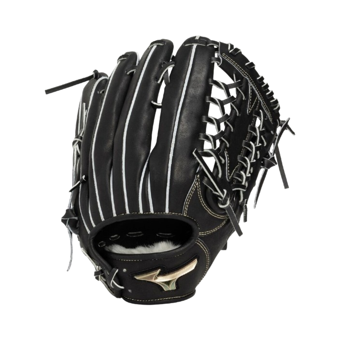 1AJGA3400709 (Kids) Mizuno Golden Age Global Elite Hardball Golf Ball Outfielder's Glove GA13 Black