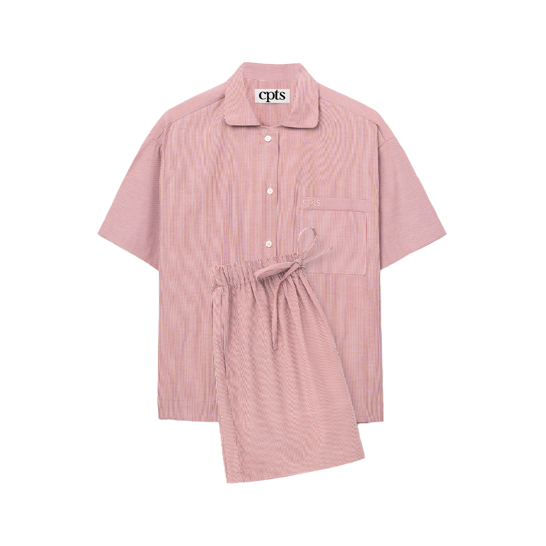 씨피티에스 릴랙스드 핀 스트라이프 파자마 소프트 브릭(CPTS RELAXED PIN STRIPE PAJAMAS SOFT BRICK)