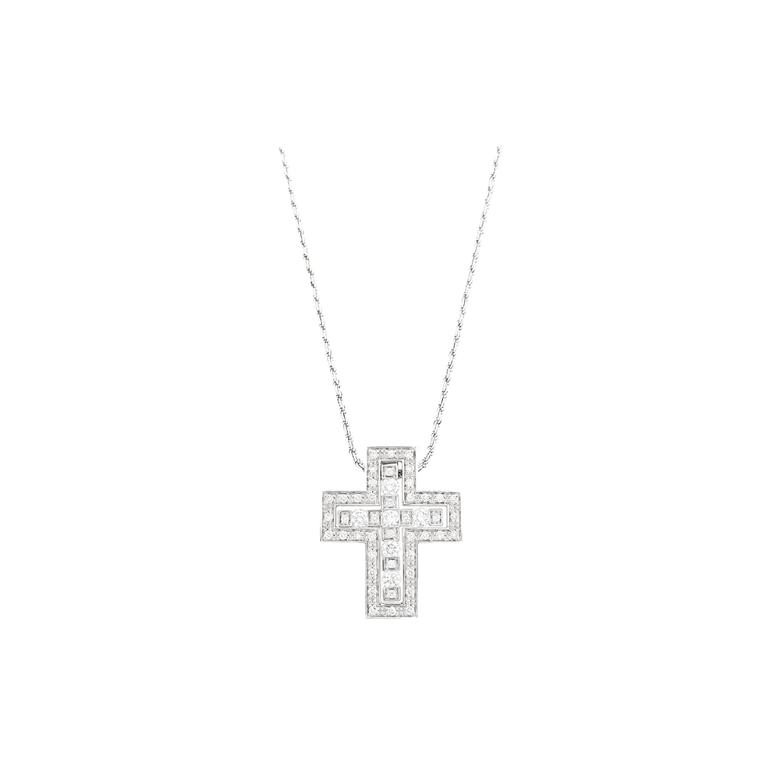 다미아니 벨에포크 네크리스 미듐 18K 화이트골드 다이아몬드(6ET0516)(Damiani Belle Epoque Medium Necklace in 18K White Gold with Diamonds (6ET0516))