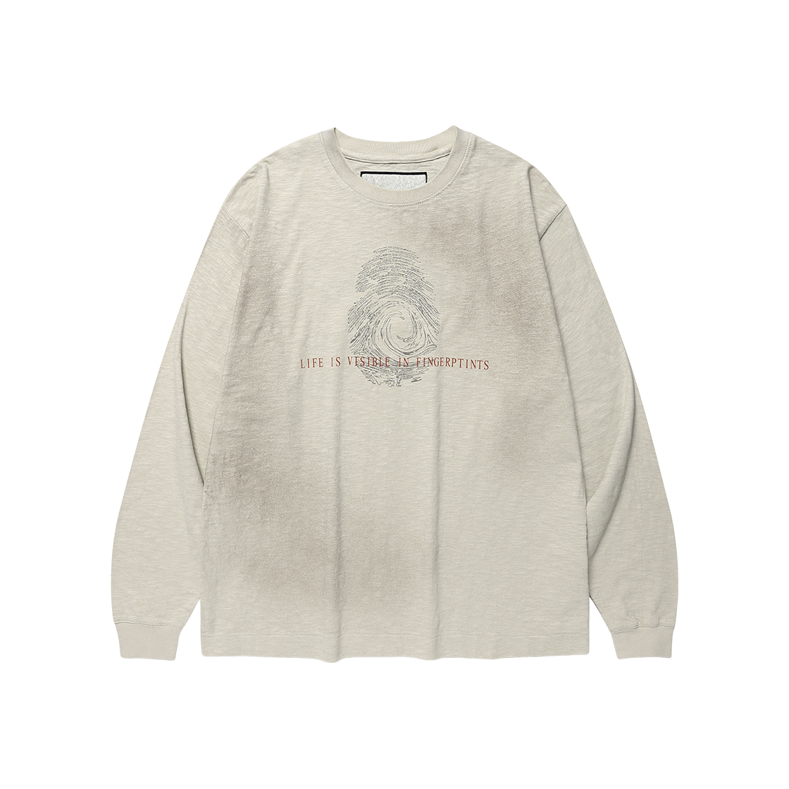 더바이닐하우스 핑거프린트 슬럽 롱슬리브 티 베이지(Thevinylhouse Fingerprint Slub Ls Tee Beige)