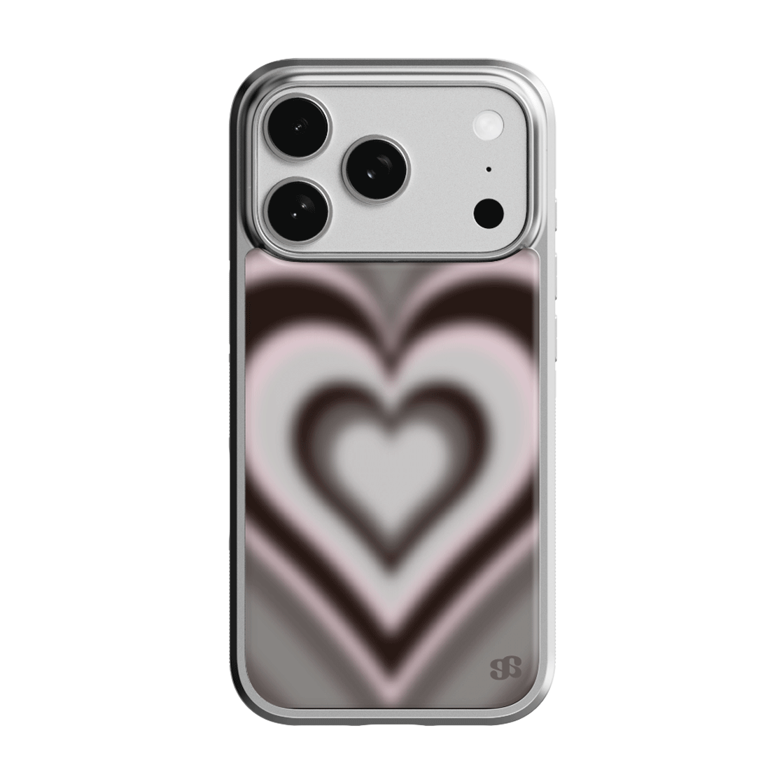 어프어프 선셋 하트 블랙 에폭시 범퍼 케이스 실버(earpearp Sunset Heart Black Epoxy Bumper Case - Silver) - 1
