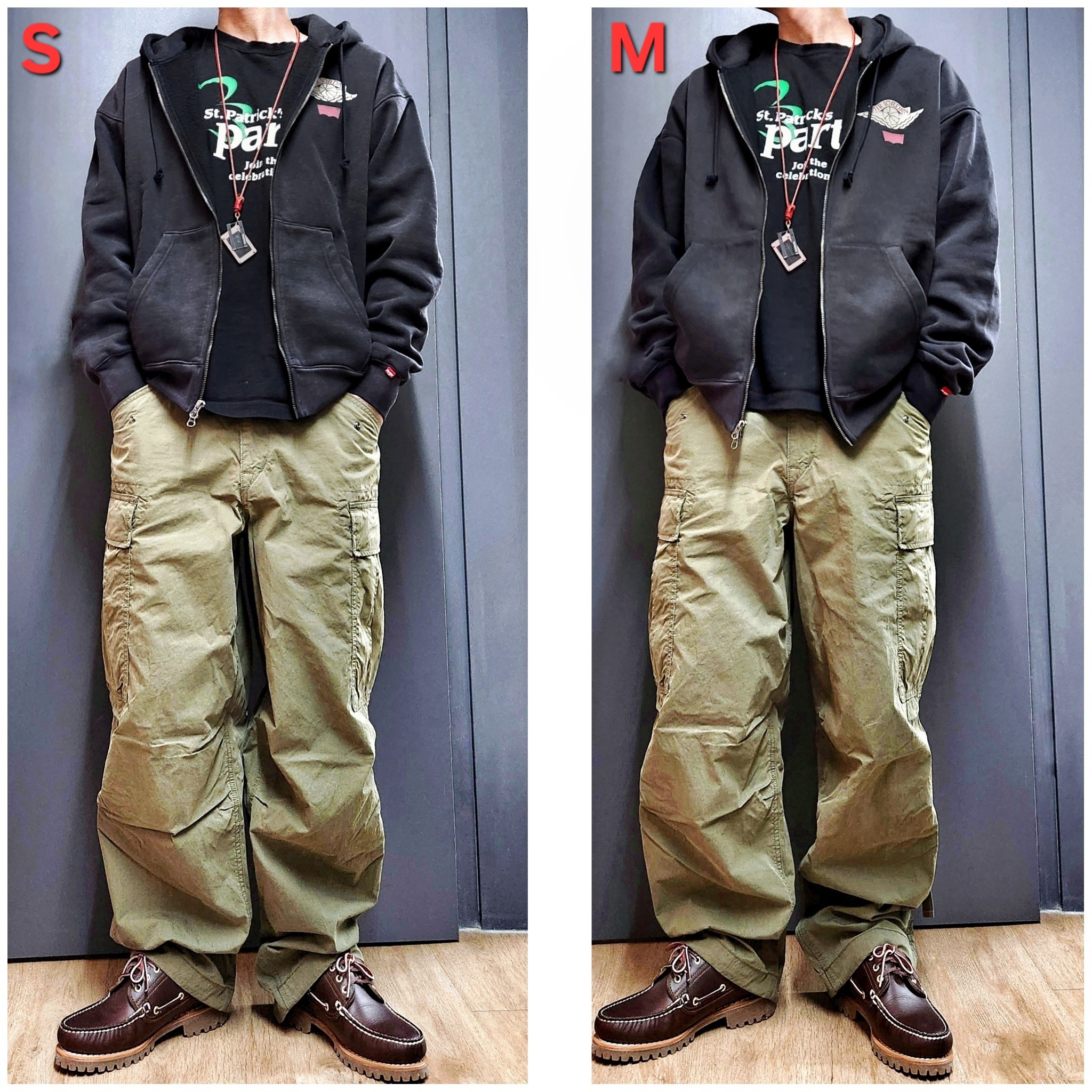 Jordan x Levi's Full Zip Hoodie Black (IM6734-010), Timberland Classic 3-Eye Boat Shoes Brown - Wide 착용 스타일 - 1