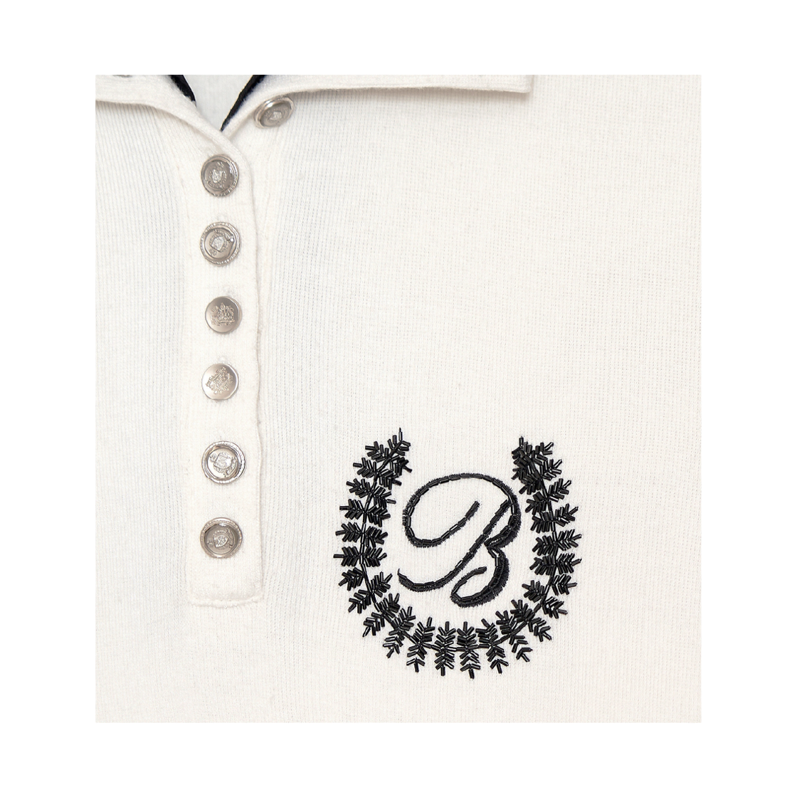 본네 비디드 더블 칼라 탑 화이트(Bonnae Beaded Double Collar Top White) - 3