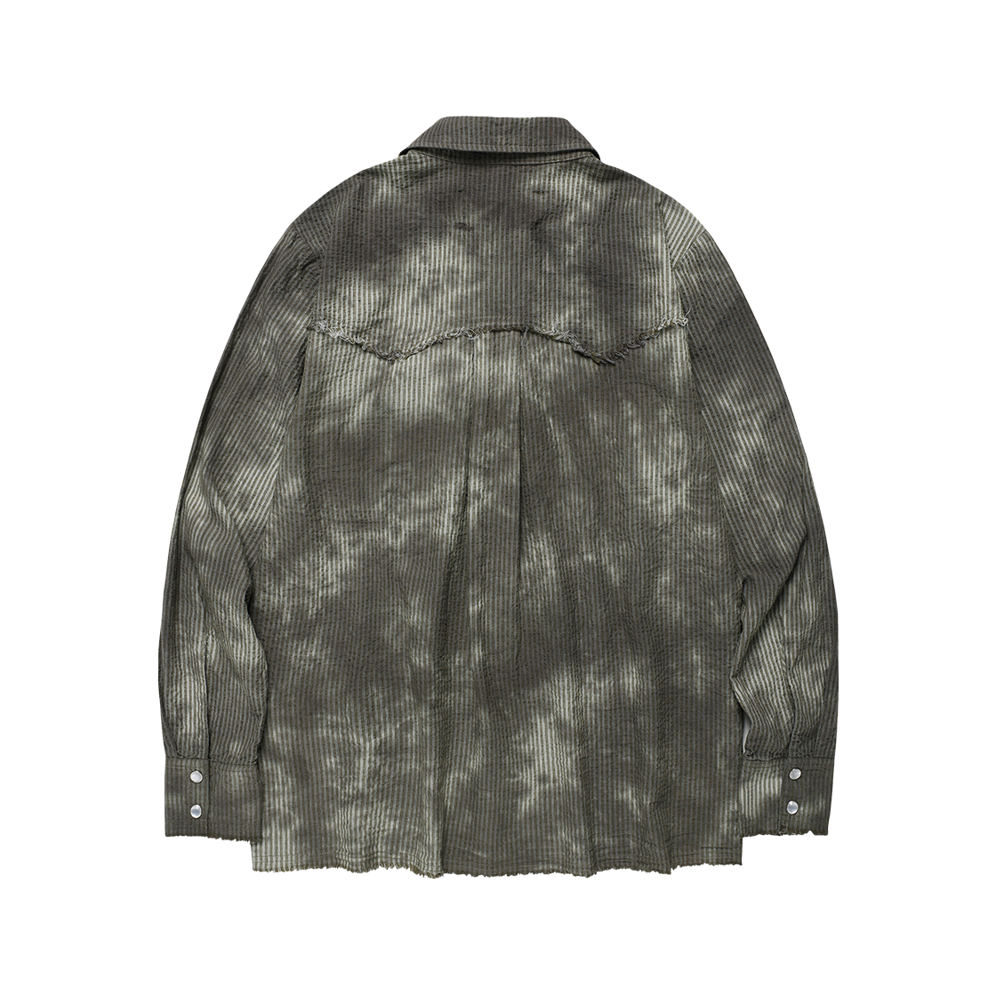 더바이닐하우스 로우 워시드 버티컬 셔츠 카키(Thevinylhouse Raw Washed Vertical Shirts Khaki) - 2