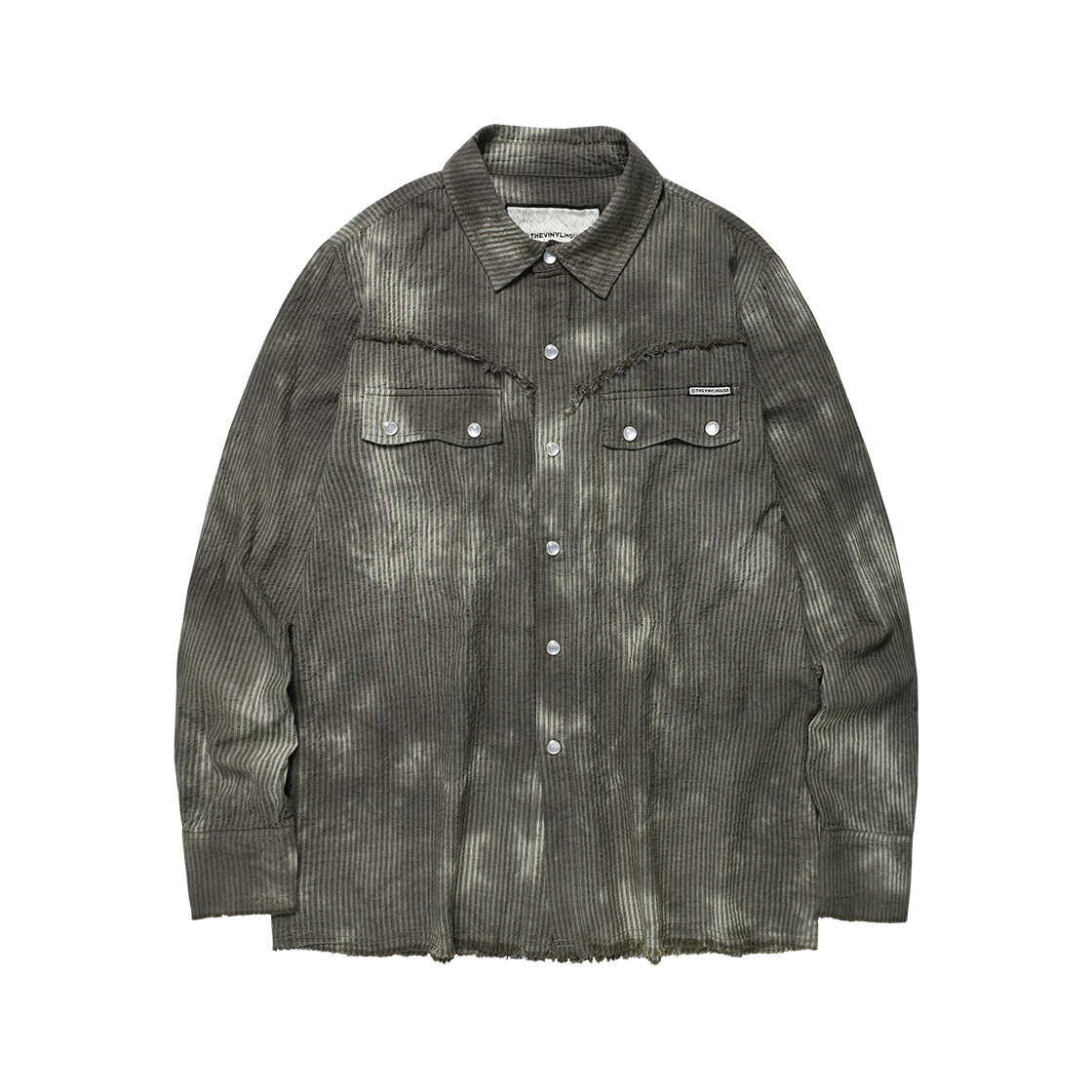 더바이닐하우스 로우 워시드 버티컬 셔츠 카키(Thevinylhouse Raw Washed Vertical Shirts Khaki)