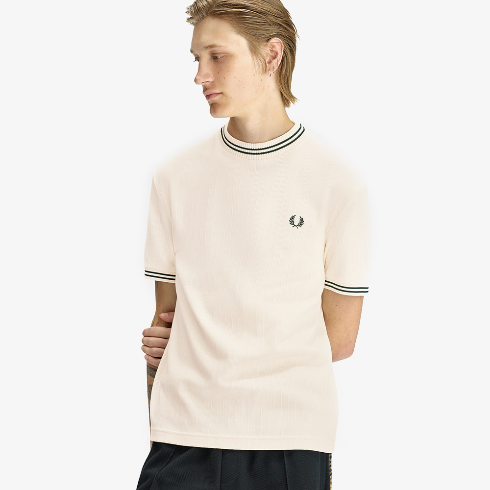 프레드페리 립 저지 티셔츠 에크루(Fred Perry Ribbed Jersey T-Shirt Ecru) - 3