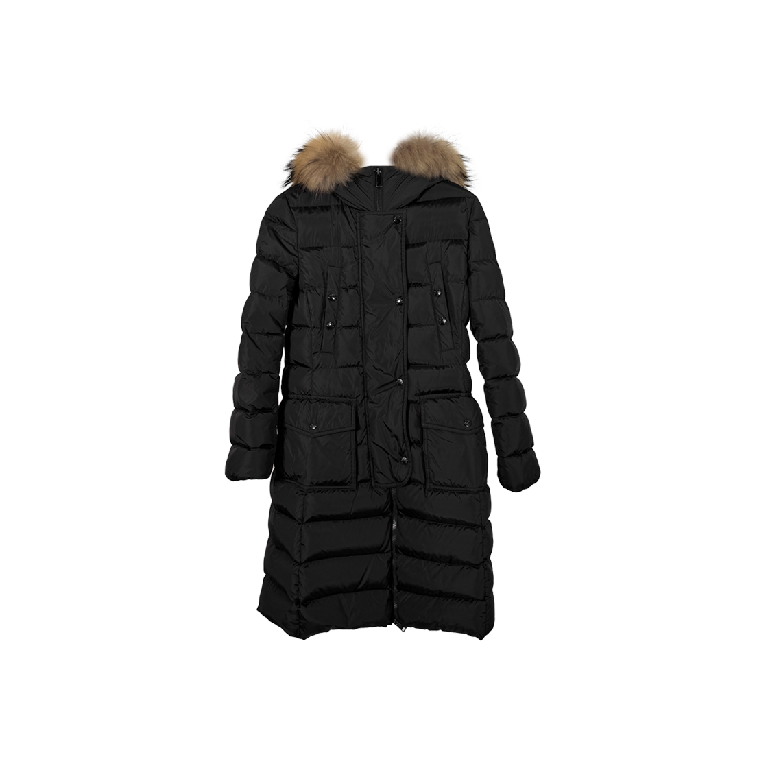 몽클레르 여성 클로에 라쿤 퍼 롱패딩 자켓 블랙 0사이즈(Moncler Women's Chloe Raccoon Fur Long Puffer Jacket - Black) - 1