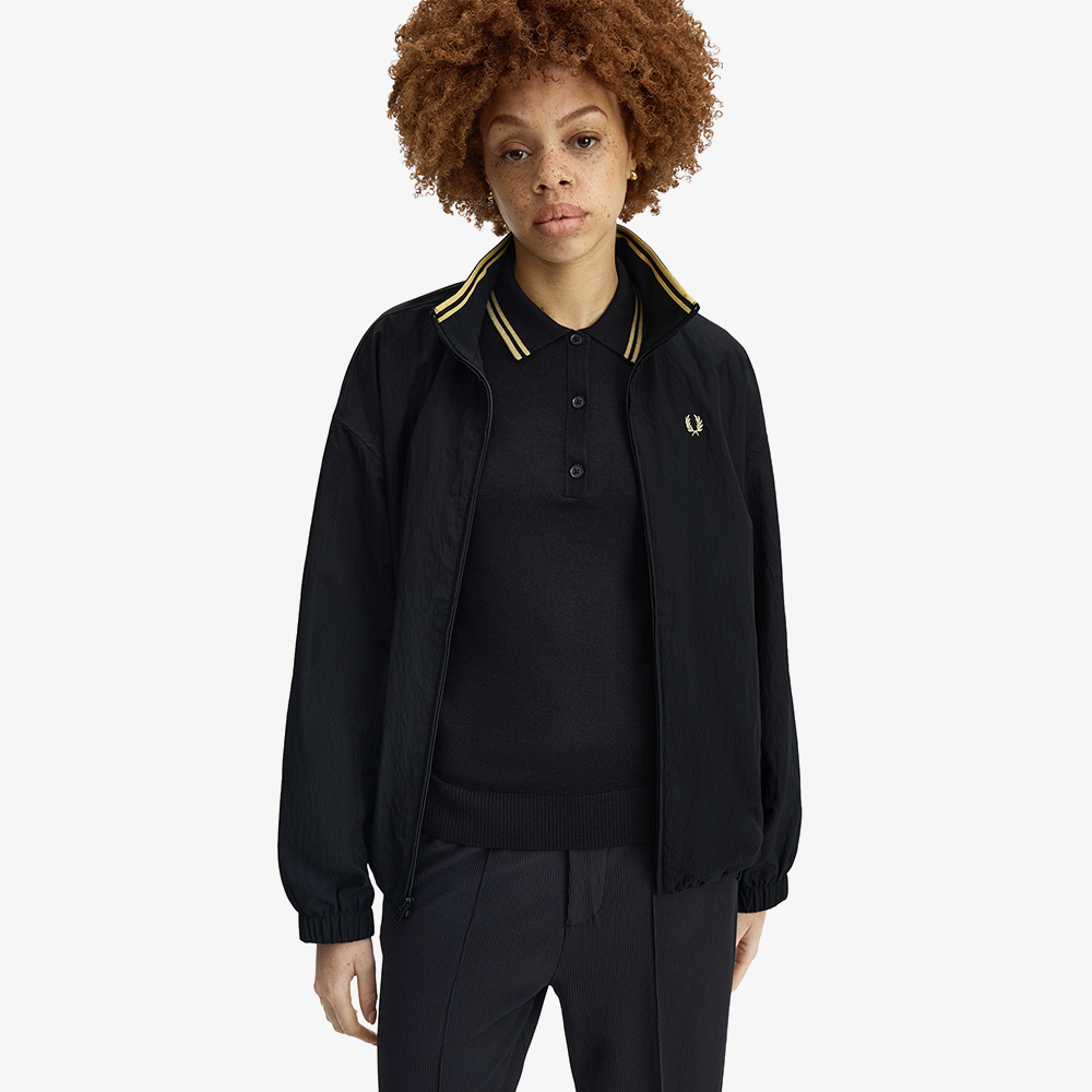 프레드페리 우먼즈 집 스루 재킷 블랙 샴페인(Fred Perry Zip-Through Jacket Black Champagne) - 3