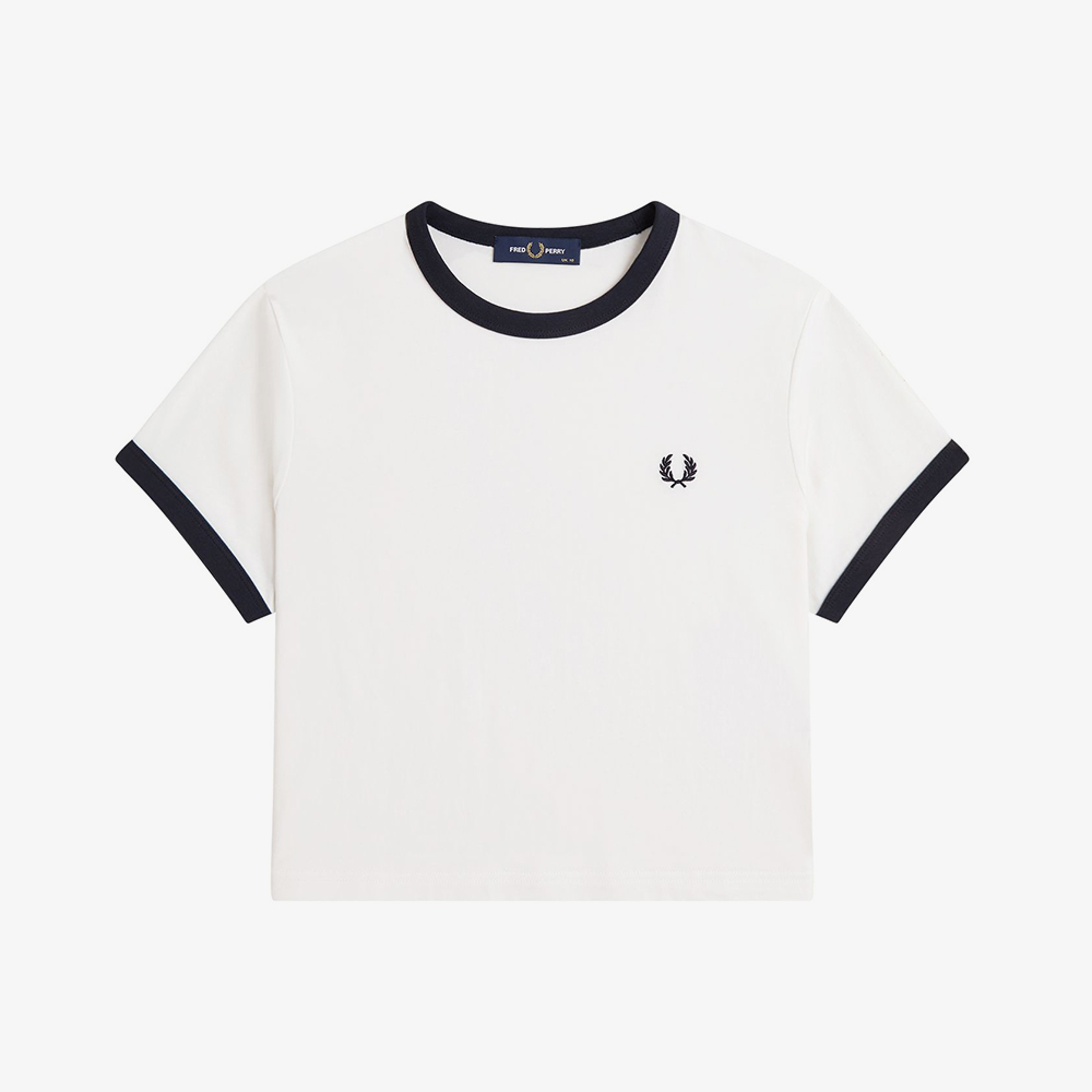 프레드페리 우먼즈 크롭 링어 티셔츠 스노우 화이트(Fred Perry Cropped Ringer T-Shirt Snow White) - 5