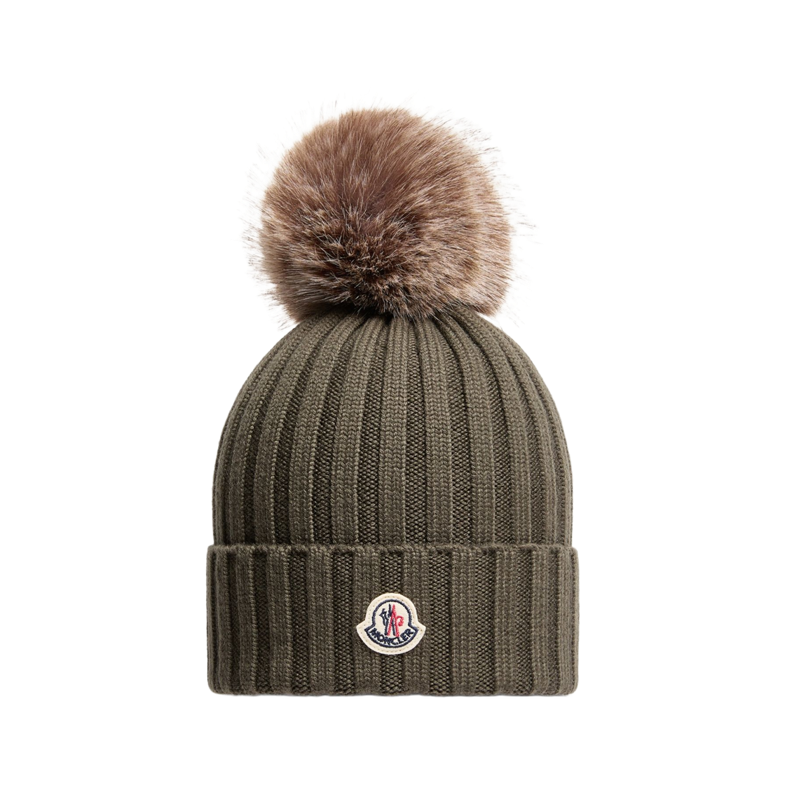 (W) 몽클레르 폼폼 울 비니 올리브 그린 - 26SS((W) Moncler Pom Pom Wool Beanie Olive Green - 26SS)