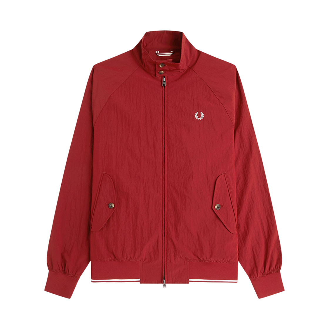 AFPM261J321-M02 Fred Perry Crinkle Harrington Jacket Burnt Red