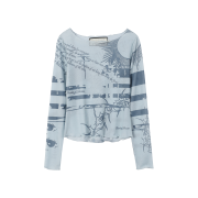 Thevinylhouse Graffiti Mesh Ls Tee (W) Blue