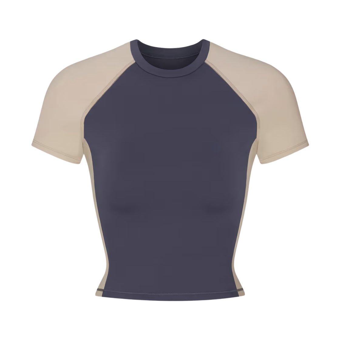 (W) 나이키스킴스 매트 샤인 믹스 숏슬리브 크롭 탑 NSKM 딥 로얄 NSKM 스톤((W) NikeSKIMS Matte Shine Mix Short-Sleeve Crop Top NSKM Deep Royal)