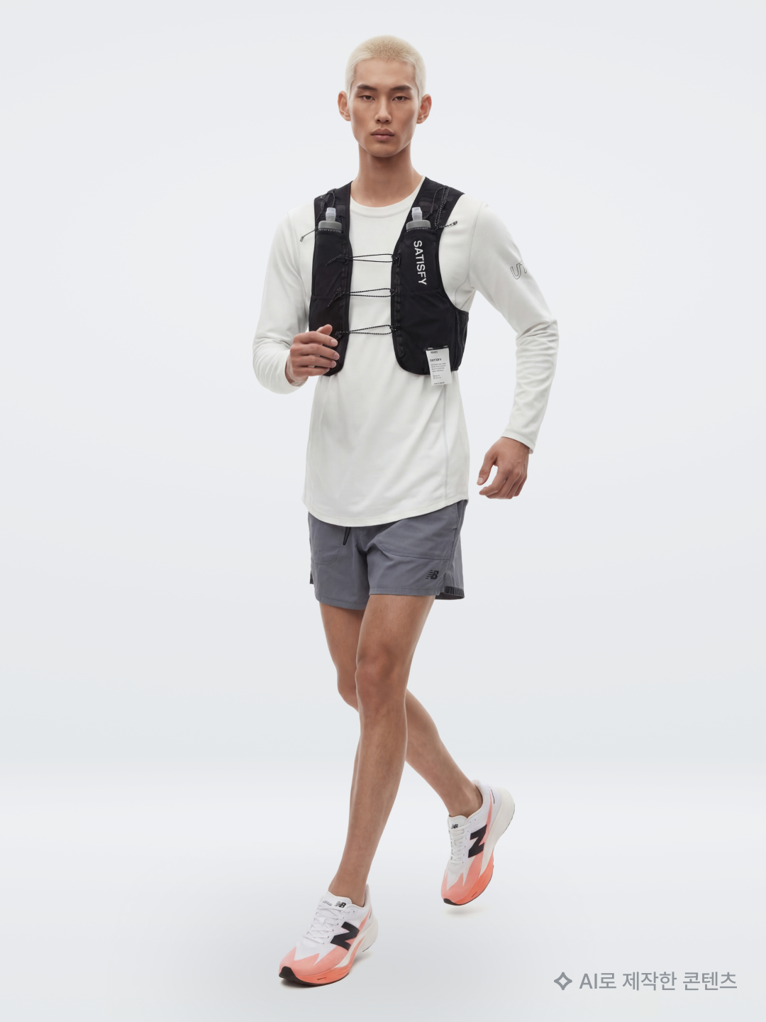 Satisfy Justice Cordura 5L Hydration Vest Black, UVU Dolomiti L/S Running Top White 착용 스타일 - 1