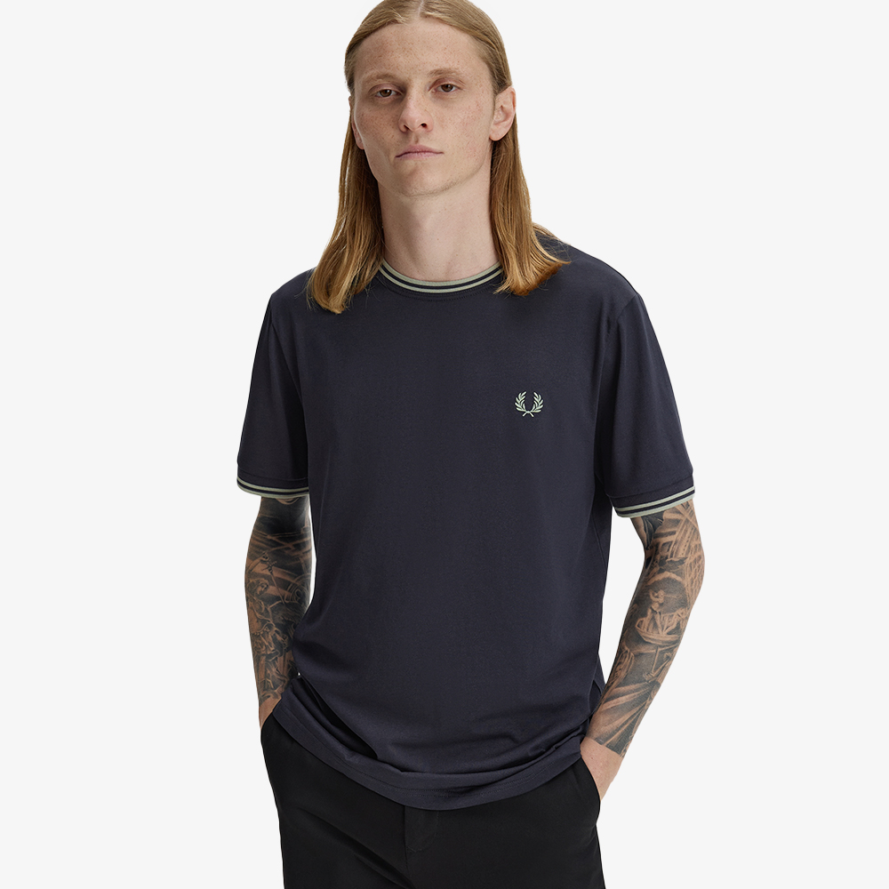프레드페리 트윈 팁 티셔츠 네이비 시그래스(Fred Perry Twin Tipped T-Shirt Navy Seagrass) - 3