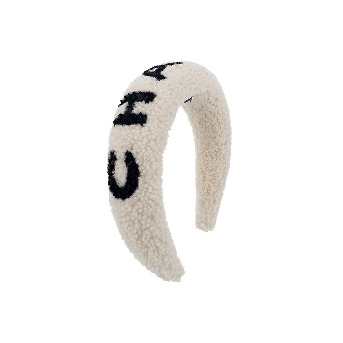 샤넬 25B 시어링 헤어 밴드 화이트/블랙(6ET0533)(Chanel 25B Shearling Hair Band White/Black (6ET0533)) - 1