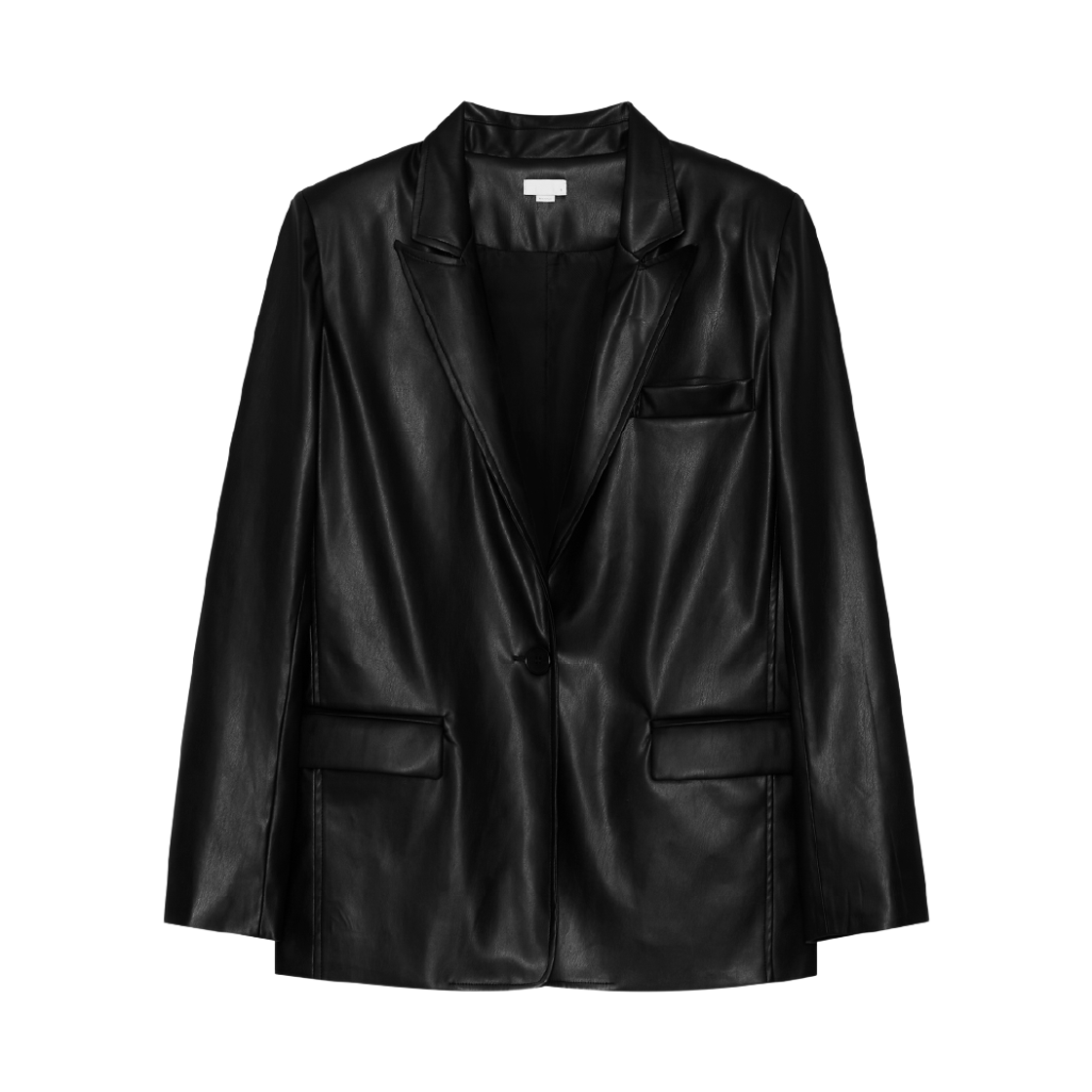 본네 포 레더 블레이저 블랙(Bonnae Faux Leather Blazer Black) - 2