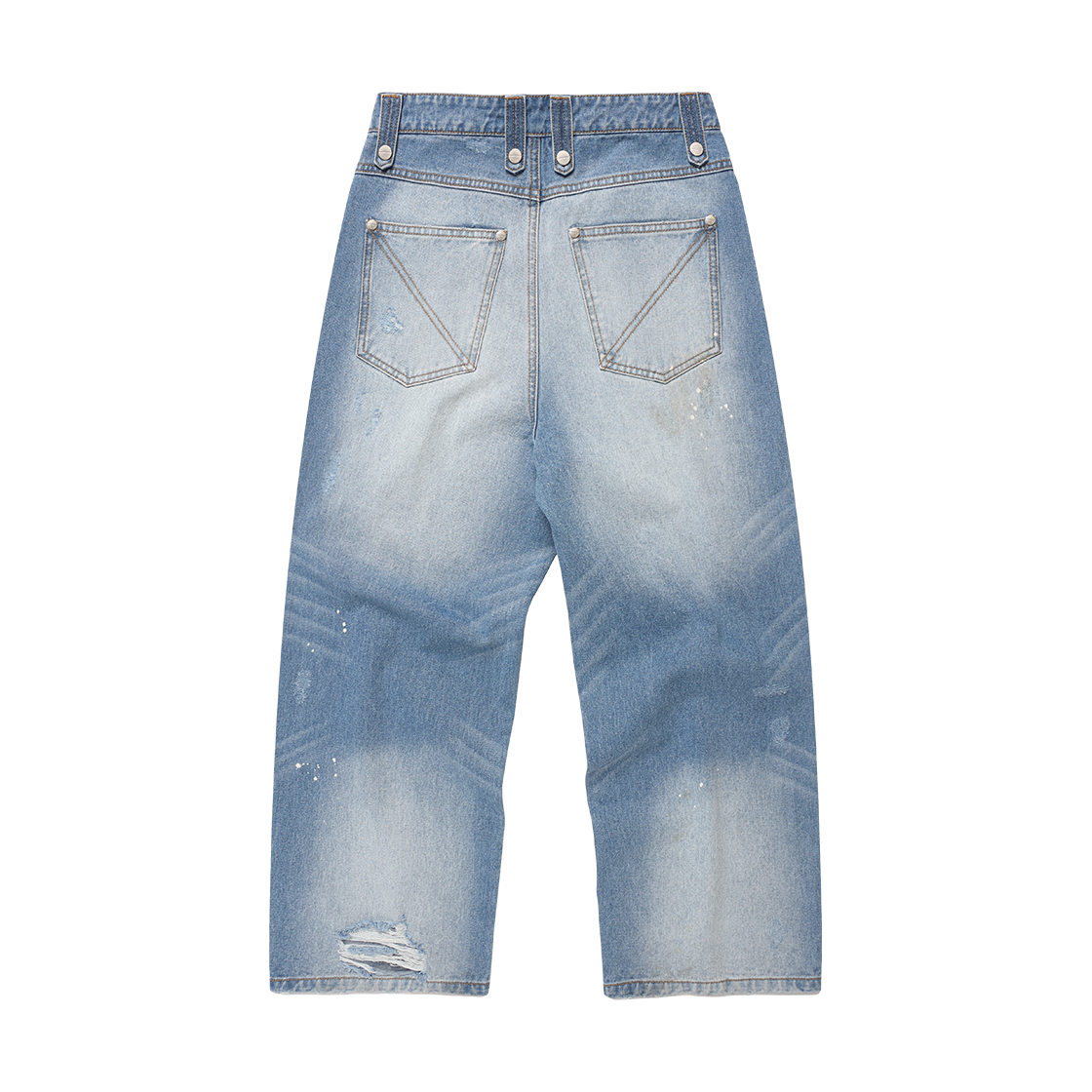 더바이닐하우스 그런지 페인티드 데님 팬츠 라이트 블루(Thevinylhouse Grunge Painted Denim Pants Light Blue) - 2