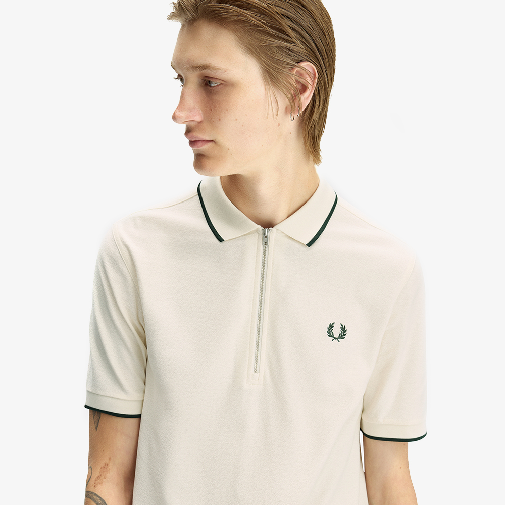 프레드페리 크레이프 피케 폴로 셔츠 에크루(Fred Perry Crepe Pique Polo Shirt Ecru) - 3