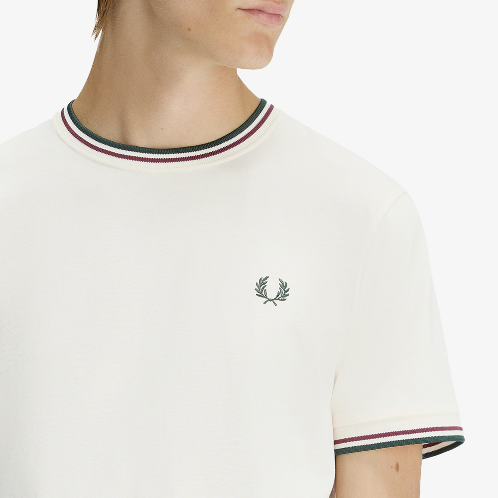 프레드페리 트윈 팁 티셔츠 에크루 옥스블러드 그래스루츠(Fred Perry Twin Tipped T-Shirt Ecru Oxblood Grassroots) - 4