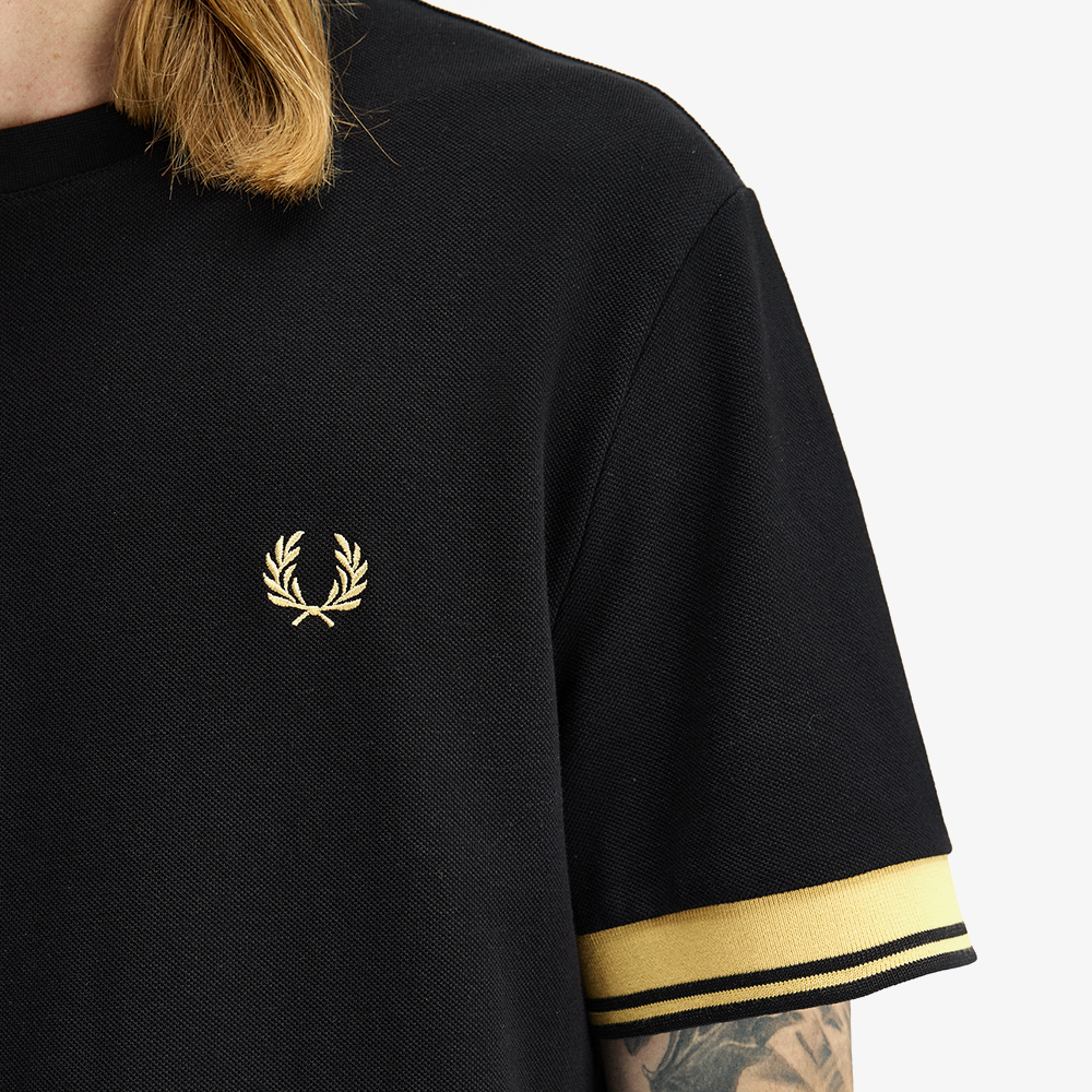 프레드페리 트윈 팁 커프 티셔츠 블랙 샴페인(Fred Perry Twin Tipped Cuff T-Shirt Black Champagne) - 4