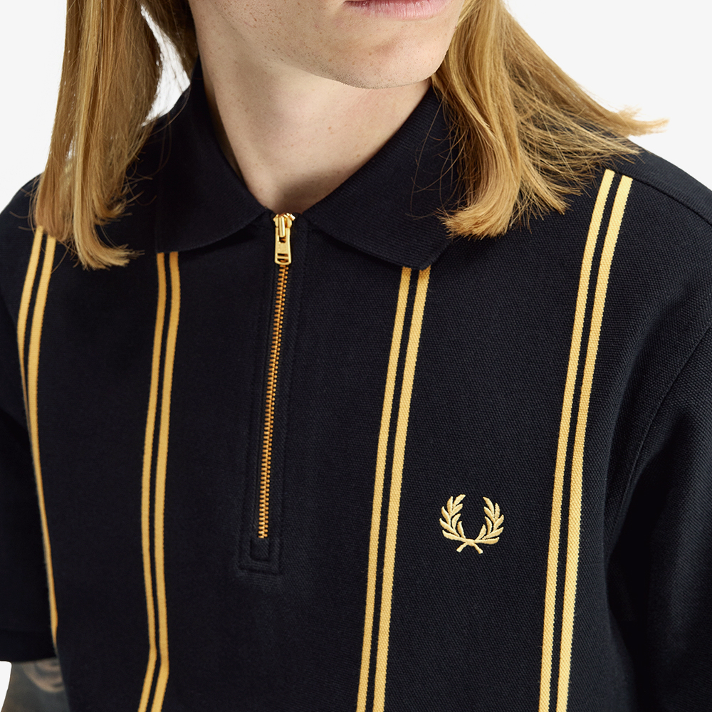 프레드페리 버티컬 스트라이프 폴로 셔츠 블랙 샴페인(Fred Perry Vertical Stripe Polo Shirt Black Champagne) - 3
