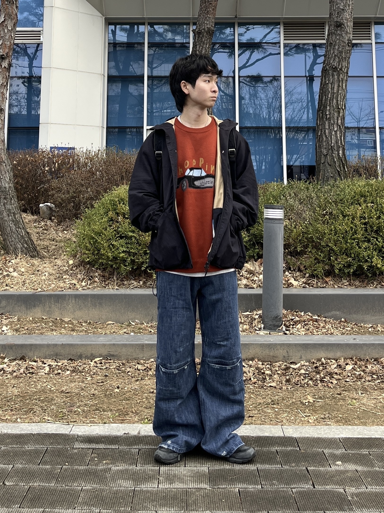noun Shopping Car Knit Red 착용 스타일 - 3