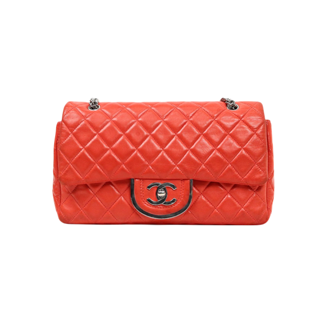 샤넬 레드 램스킨 더블플랩 체인 숄더백 C-A51340(Chanel Red Lambskin Double Flap Chain Shoulder Bag C-A51340)