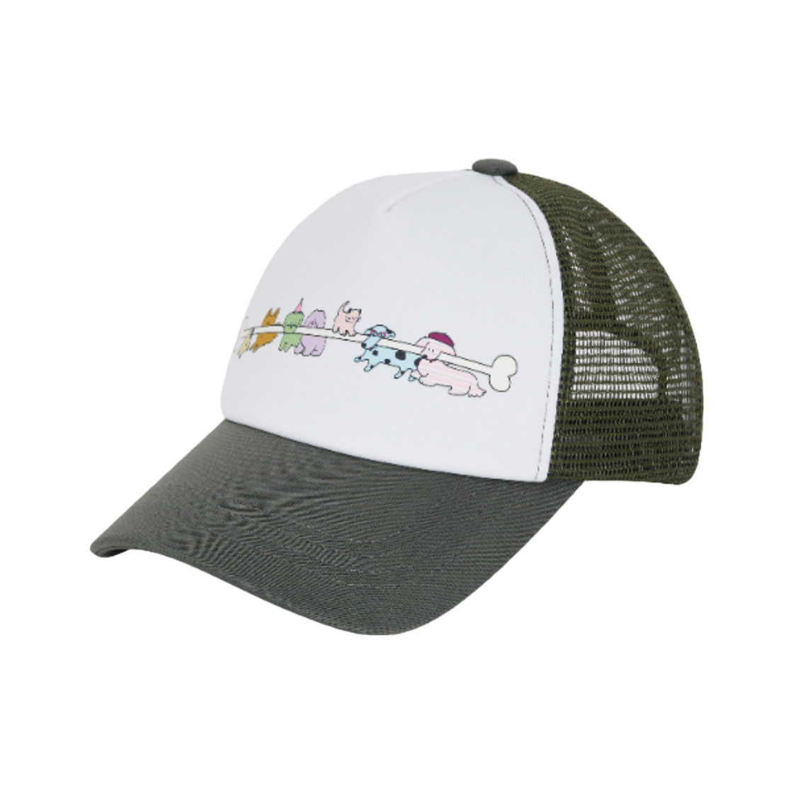 썬릿 퍼피 메쉬 캡 화이트/카키(SUNLIT Puppy Mesh Cap White/Khaki)