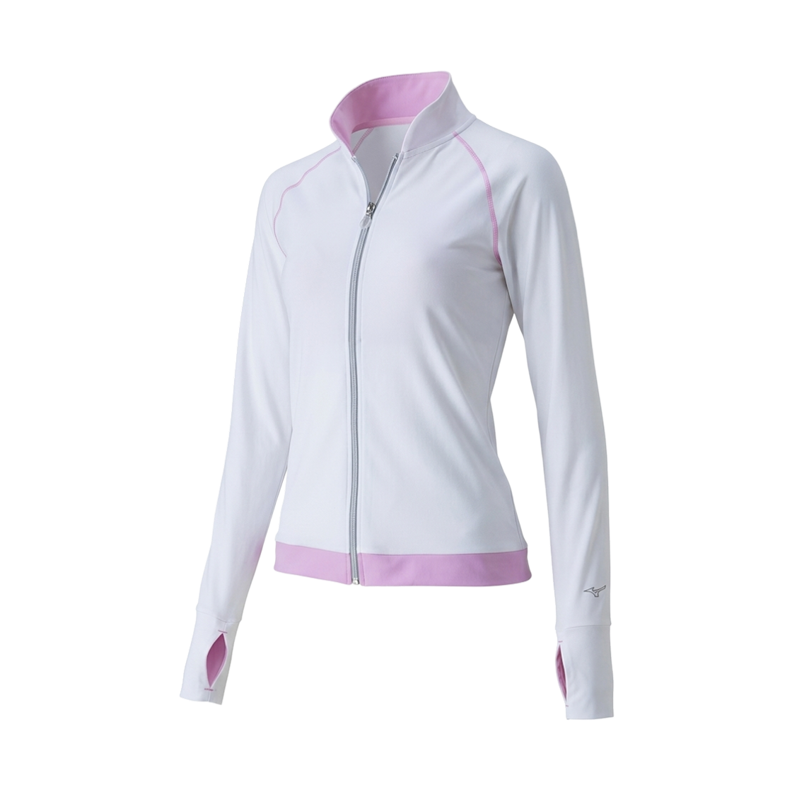 N2JAA83076 (W) Mizuno Long Sleeve Rash Guard White Pink