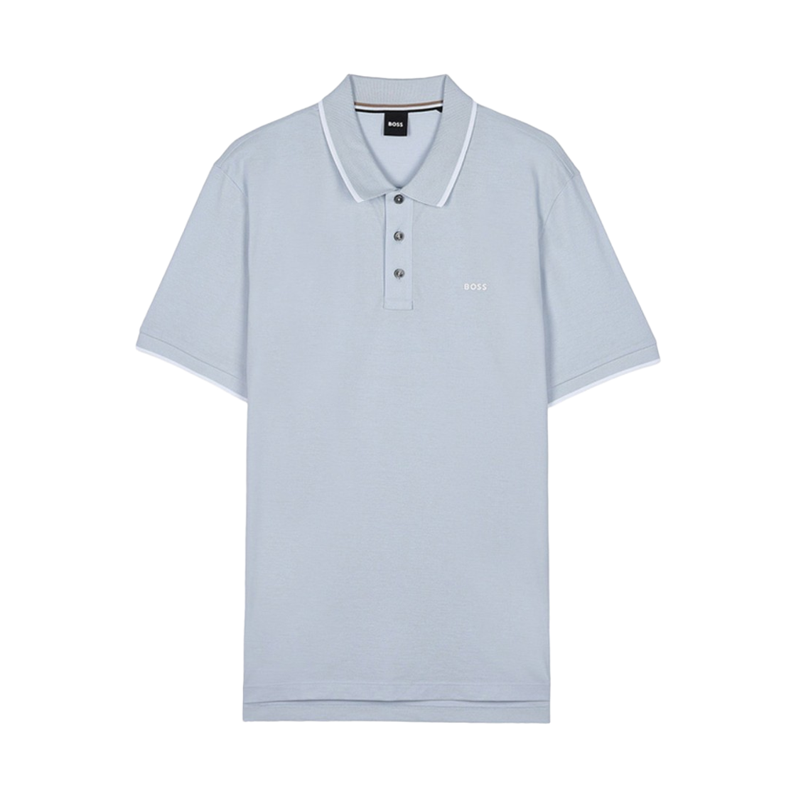휴고 보스 콘트라스트 티핑 코튼 피케 폴로 셔츠 라이트 블루(Hugo Boss Cotton Pique Polo Shirt with Contrast Tipping Light Blue) - 1