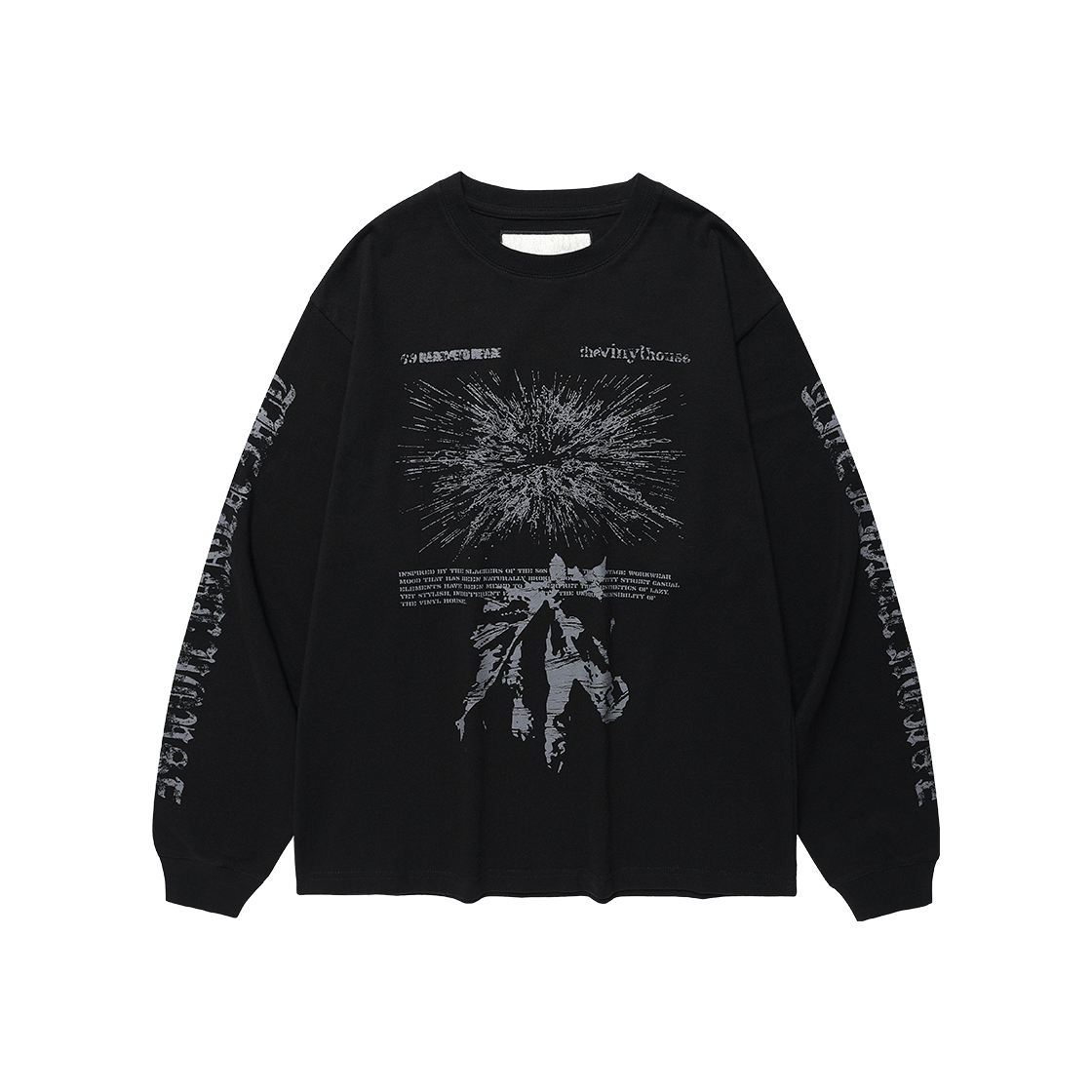 더바이닐하우스 러프 드로잉 롱슬리브 티 블랙