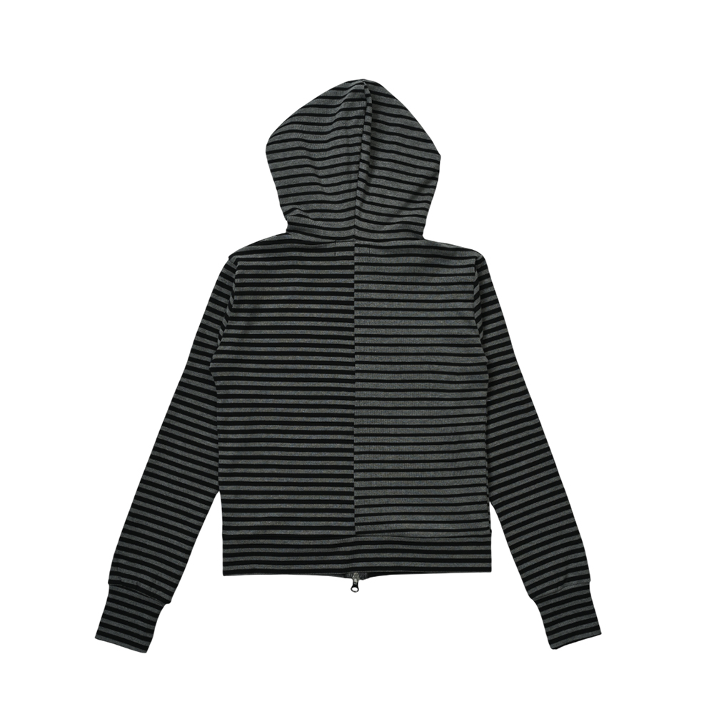 마크니 오드 스트라이프 집업 후디 차콜(MACNI Odd Stripe Zip Up Hoodie Charcoal) - 6