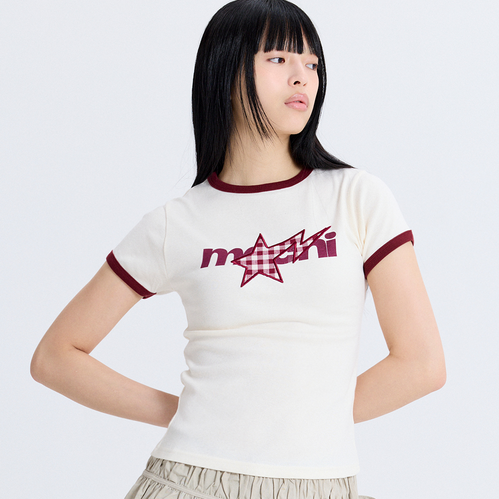 마크니 슈팅 스타 슬림 핏 티셔츠 아이보리(MACNI Shooting Star Slim Fit T-Shirt Ivory) - 2