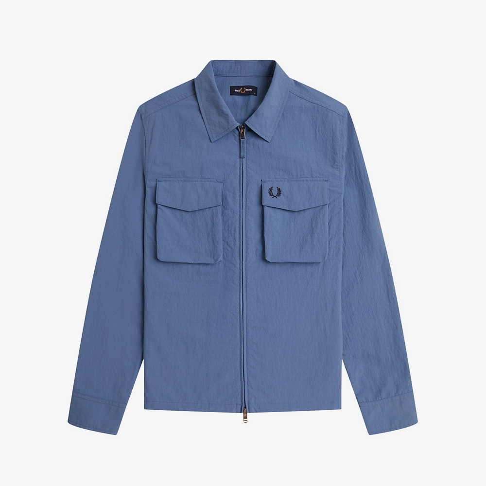 프레드페리 립스탑 포켓 오버셔츠 에이스 블루(Fred Perry Ripstop Pocket Overshirt ACE Blue) - 5