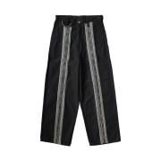 Kapital 12 oz. Arrow Pattern Jacquard Denim Port Baggy Pants Black