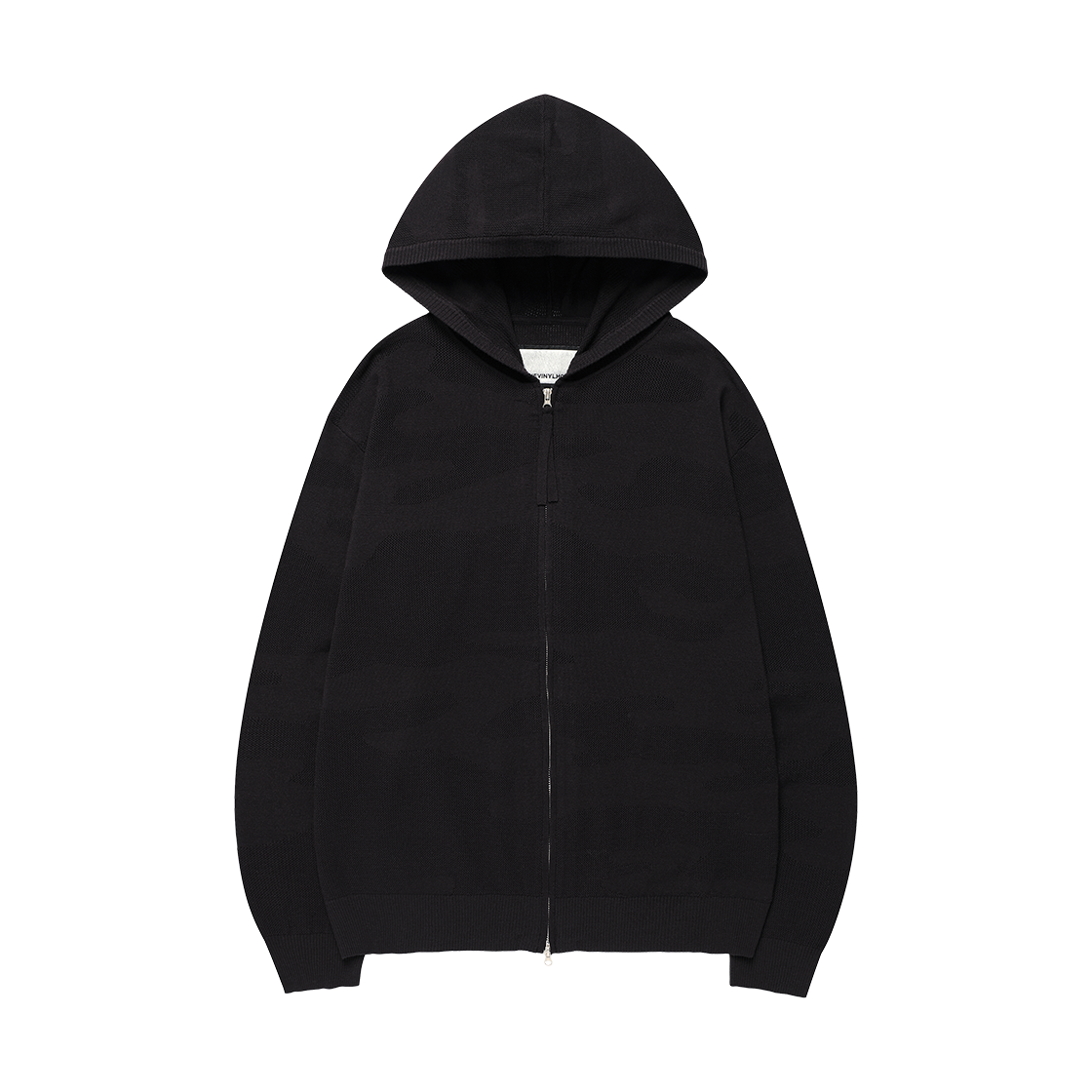 더바이닐하우스 고스트 카모 니트 후디 집업 블랙(Thevinylhouse Ghost Camo Knit Hoodie Zip-Up Black)