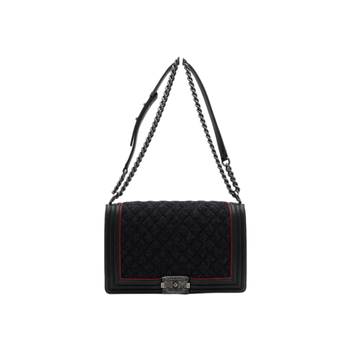 샤넬 A92193 시즌한정 트위드 그린 램스킨 보이샤넬 라지 플랩 은장체인 숄더백aa61838(Chanel A92193 Limited Edition Green Tweed Lambskin Boy Chanel Large Flap Silver Chain Shoulder Bag)