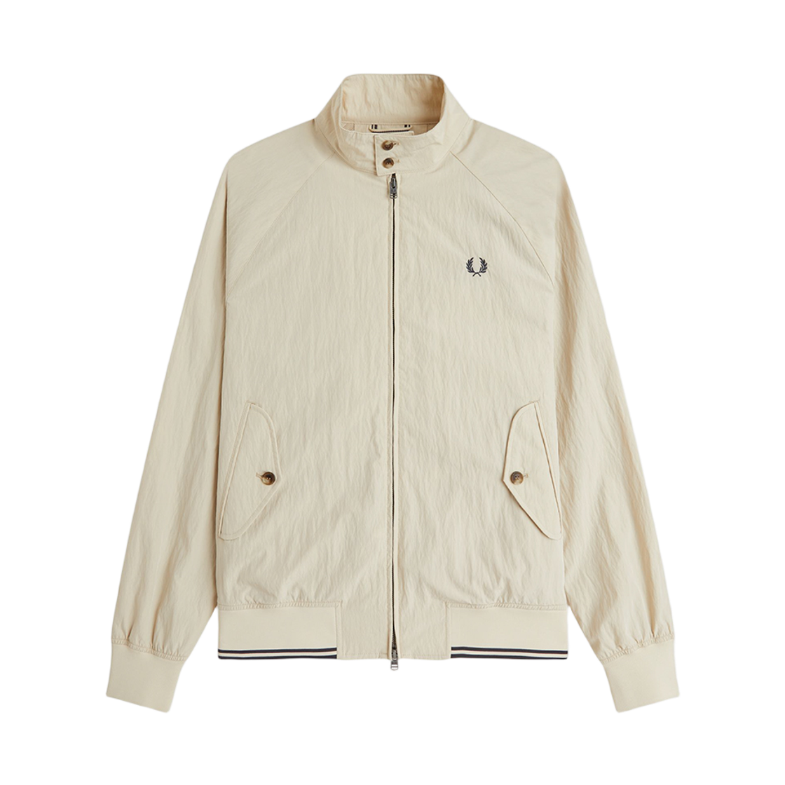 AFPM261J321-691 Fred Perry Crinkle Harrington Jacket Oatmeal
