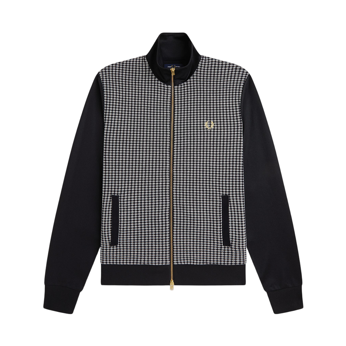 AFPM2612303-102 Fred Perry Knitted Front Track Jacket Black