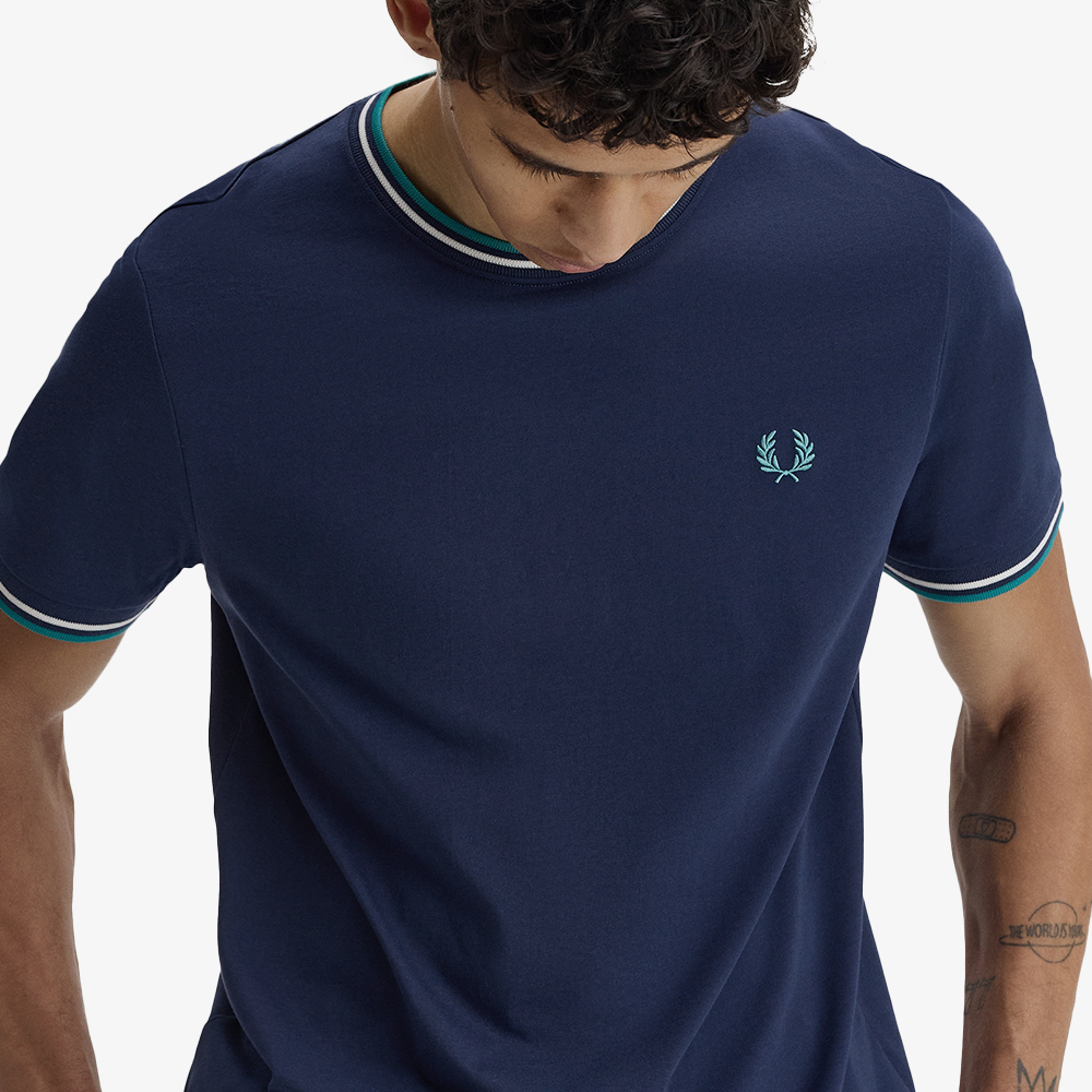 프레드페리 트윈 팁 티셔츠 테니스블루 스노우화이트 딥민트(Fred Perry Twin Tipped T-Shirt Tennis Blue Snow White Deep Min) - 3