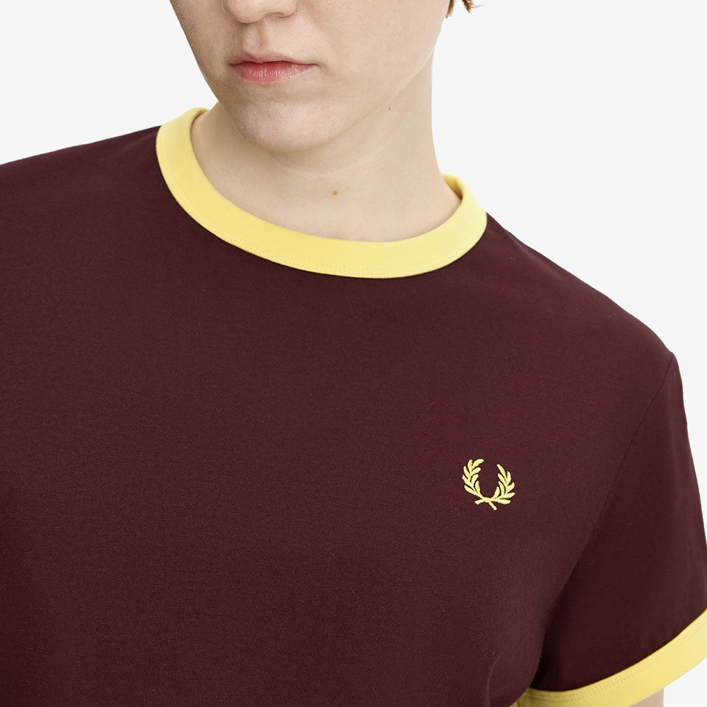 프레드페리 우먼즈 크롭 링어 티셔츠 옥스 블러드(Fred Perry Cropped Ringer T-Shirt Oxblood) - 4