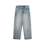 Basketcase Lax Baggy Studded Denim Light Wash Washed Blue - 26SS