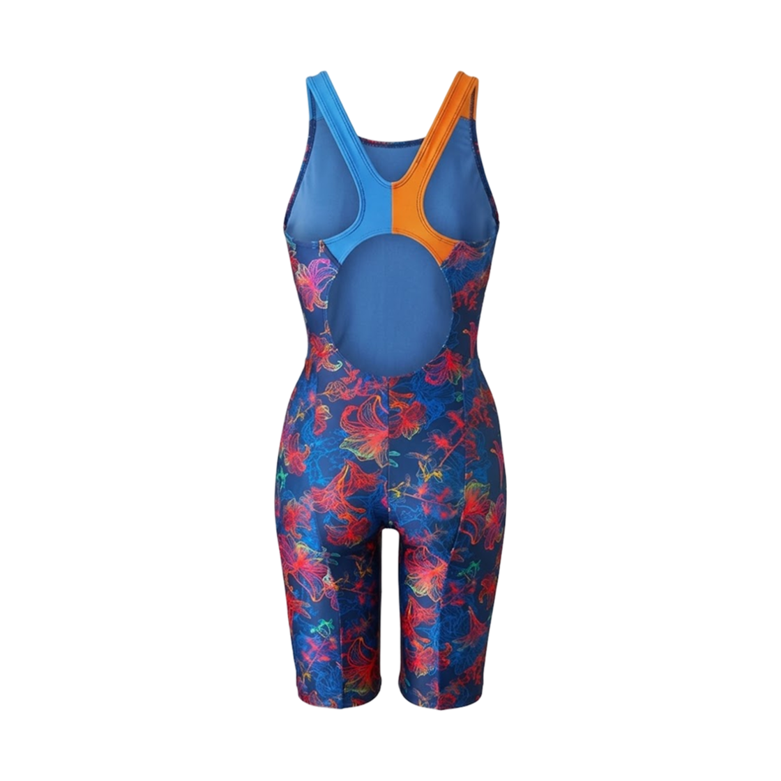 (W) 미즈노 스트로크 원 스윔 피트니스 올인원 네이비 오렌지((W) Mizuno Stroke One Swim Fitness All-In-One Navy Orange) - 2