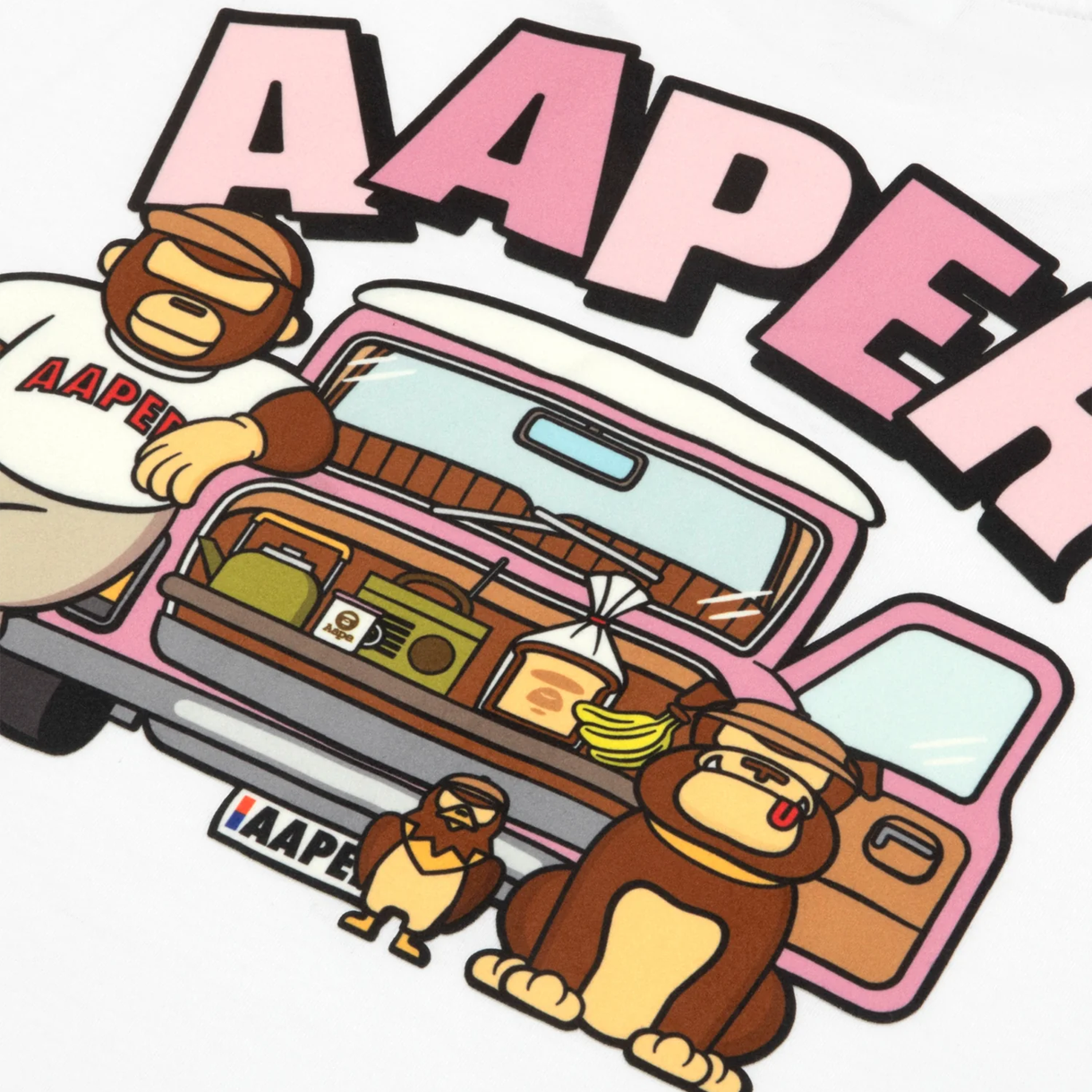 에이프 테마 에이퍼 티 화이트 - 26SS(AAPE Theme AAPER Tee White - 26SS) - 5