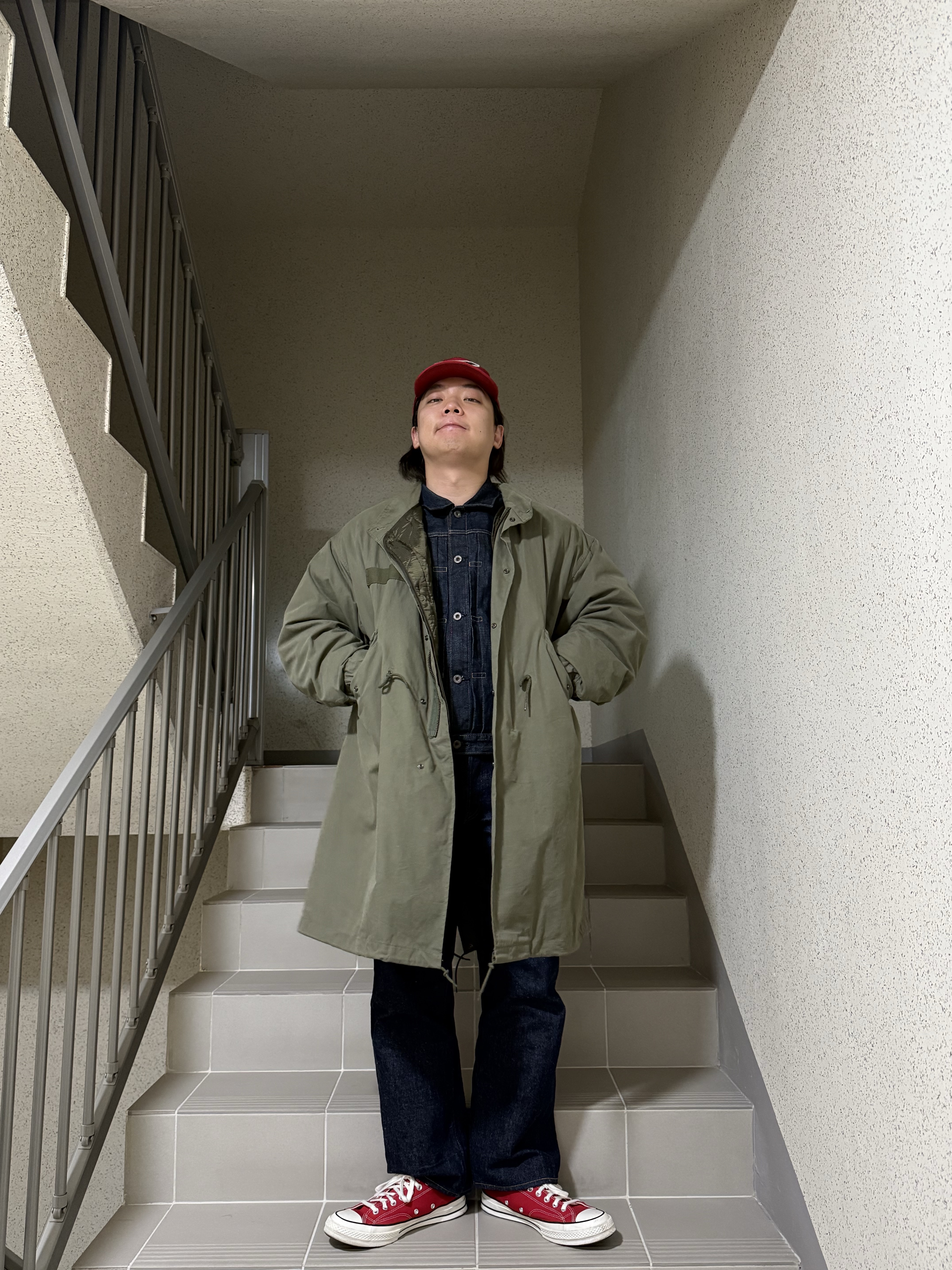 Converse Chuck 70 Ox Vintage Canvas Enamel Red 착용 스타일 - 5