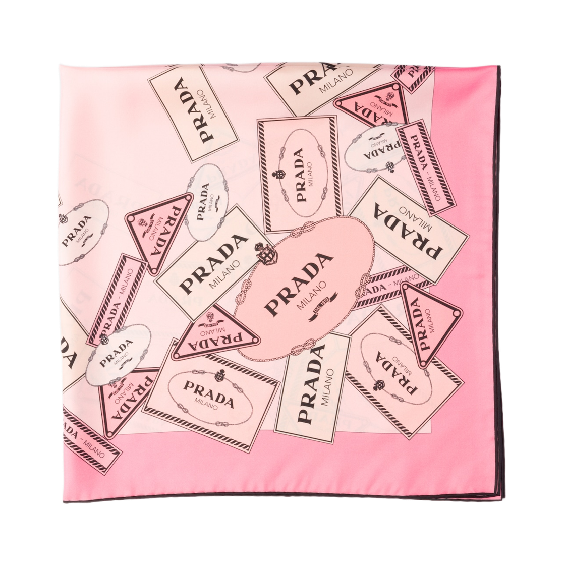 1FF001-2DGY-F0DLD Prada Printed Silk Twill Scarf Pink