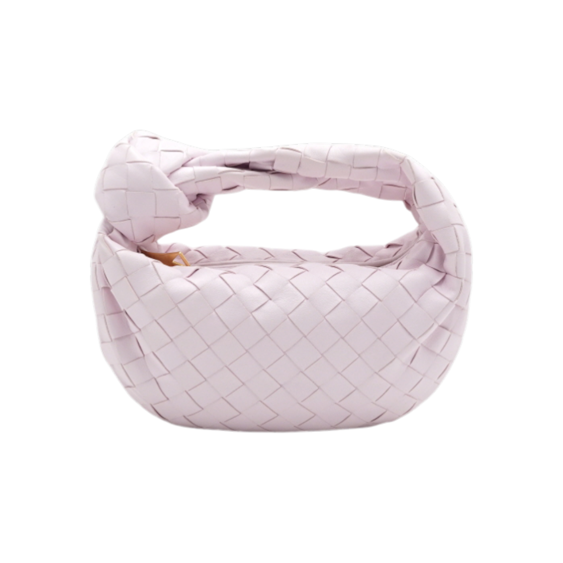 IT8TL3VNID25 Bottega Veneta Light Pink Mini Jodie Intrecciato Tote Bag
