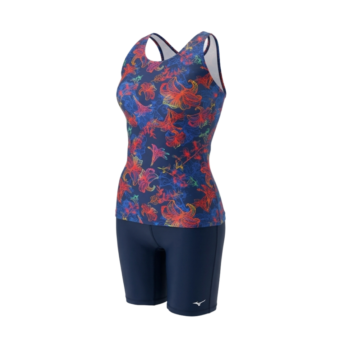N2JGD31685 (W) Mizuno Stroke One Swim Fitness Separates Navy Orange