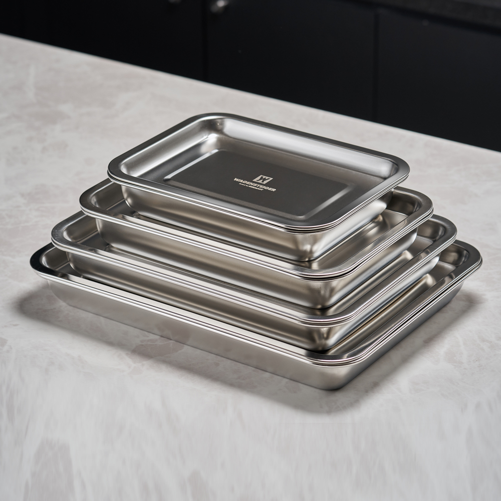 바겐슈타이거 스텐 사각트레이 3종세트 No.6(WAGENSTIEGER Non-abrasive Stainless Steel Rectangular Tray Set NO.06) - 6